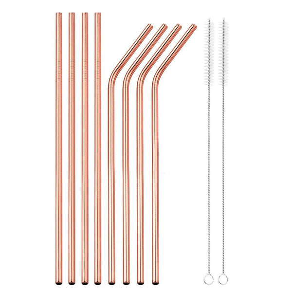 Stainless Steel Straw Metal Drinking Straw Bent Long Reusable Washable