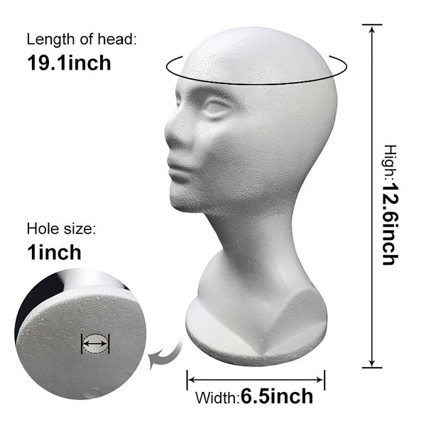 1/2PCS Men Women Mannequin Head Stand Model Wig Hat Scarf Display Foam Manikin