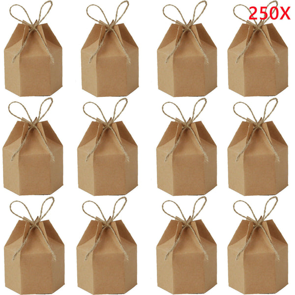 Up 50X Xma Candy Gift Box Bag Pillow Favor Kraft Paper Gift Favour Wedding Party