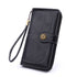 2PCS PU Leather Wallet- Zipper Lady Long Card Holder Coin Phone Bag Case Purse