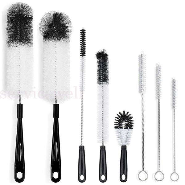 8PCS Nylon Straw Brush Set Cleaner Bottle Glass Tube Pipe Small Long Cleaning AU