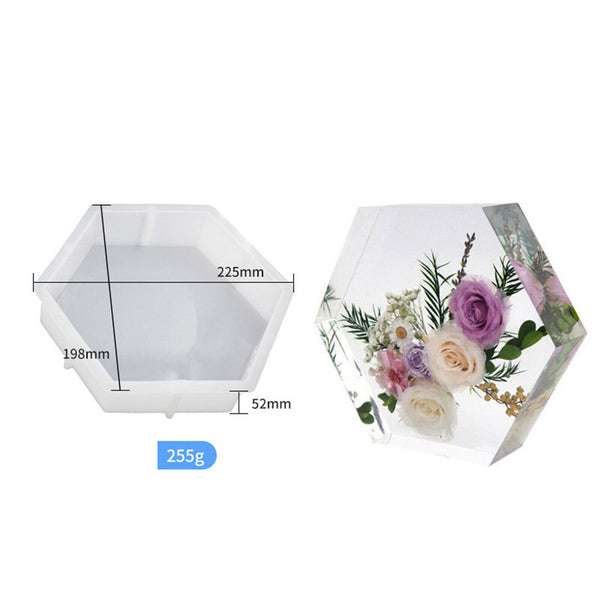 Large Crystal Epoxy Resin Mold Geometry Cube Specimen Love Heart Round Mould DIY