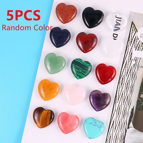 Heart Shape Crystal Gemstones Pendant Natural Quartz Chakra Healing Stone
