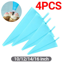 Reusable Silicone Pastry Bag Kit DIY Icing Piping Bags Cream Cake Decorating AU