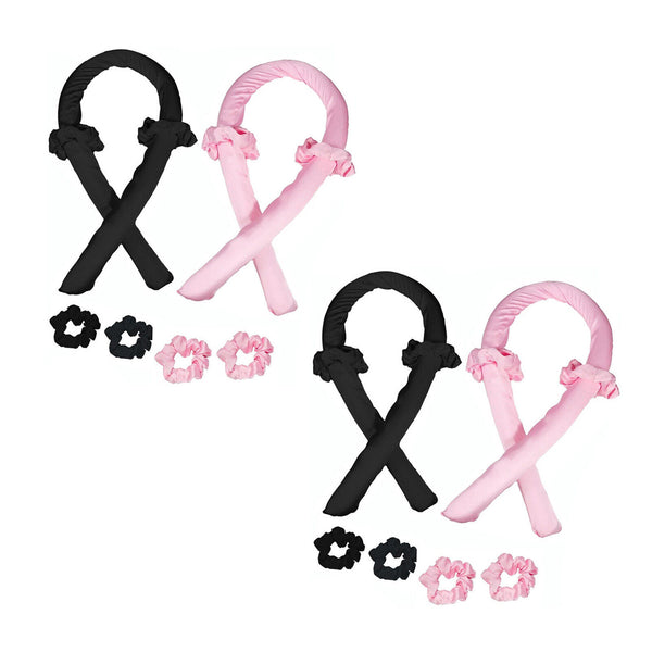 2/4Sets Heatless Curling Rod Headband Curling Ribbon Hair Rollers Lazy Curler AU