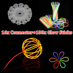 UP 700X Flower Ball Connectors Colour Glow Sticks Glowsticks Party Glow In The