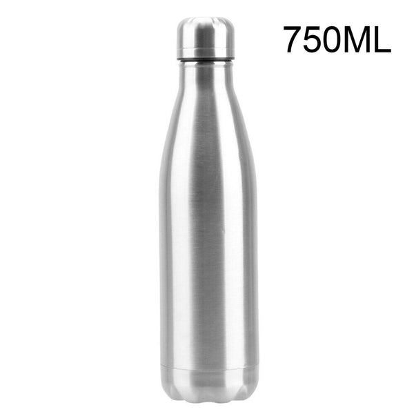 Stainless Steel Vacuum Water Bottle Sports Drink Cup Flask 500/750/1000ml