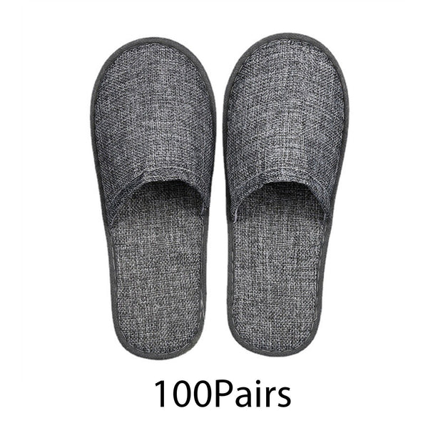 UP 100Pairs Unisex Grey Disposable Slipper SPA Non-Slip Slippers Hotel Household