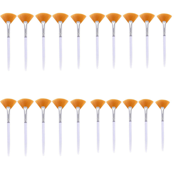 UP 20PCS Fan Brushes Facial Brushes Soft Makeup Brush Cosmetic Applicator Tools - Lets Party