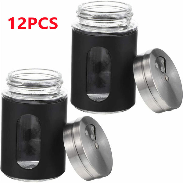12/24X Kitchen Spice Jars Pot Holders Storages Stainless Steel Glass Plastic AUS