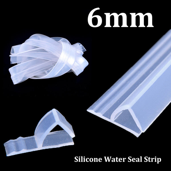 4pcs 6mm/8mm/10mm Silicone Water Seal Strip Windows Bathroom Shower Screen Door