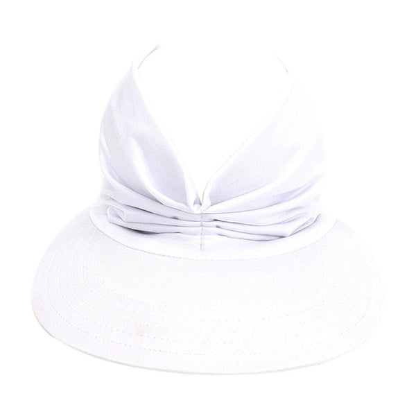 Women's Visor Hat Swimming Cap Beach Pony Tail Sun Wide Brim Summer Ladies Sport