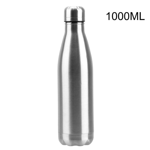 Stainless Steel Vacuum Water Bottle Sports Drink Cup Flask 500/750/1000ml