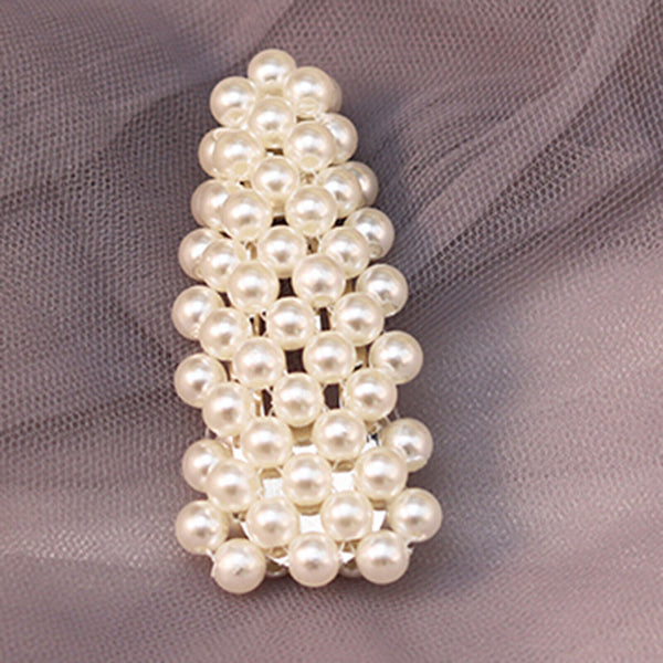 Women Girl Pearl Hair Clip Snap Barrette Stick Pin Hair Accessories Party AU