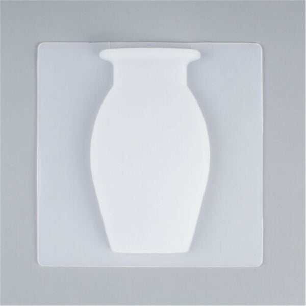 Stick-on Silicone Vase Flower Pot Wall Mounted for Bedroom Kitchen Decora