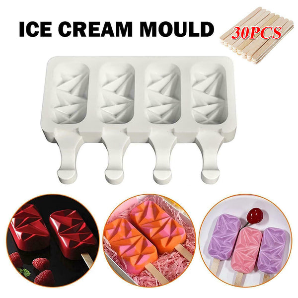 4 Cavity Mold Silicone Cake Baking Mould DIY Ice Cream Lolly Molud Tools