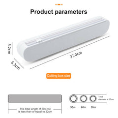 New Bamboo Food Wrap Dispenser Cutter Foil Cling Film Storage Holder Box Kitchen