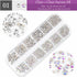 1400X Deluxe Flatback Rhinestones Box Clear Blue Violet Gold Nail Art Gems Decal
