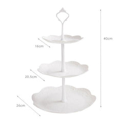 3-Tier Cake Stand – White Cupcake & Dessert Display