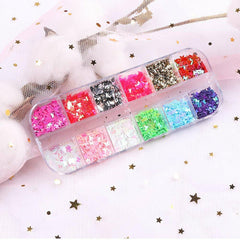 1/2X 12 Colours Butterfly Flakes Glitter Nail Sequins Nail Art Flakes Makeup DIY