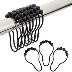 Shower Curtain Rings Hooks Rustproof Stainless Steel For Bathroom Shower
