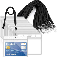 10 Set Lanyard +Card Holder Safety ID Card Name Tag Badge Holder Clip Neck Strap