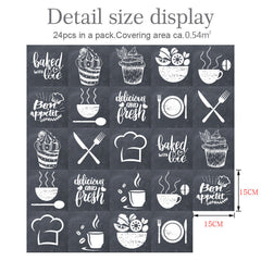 24x Mosaic Wall Tile Stickers Self-adhesive Kitchen Stick on tiles 15x15CM Decor