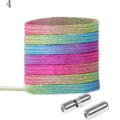 No Tie Locked Elastic Shoelace Shoe Lace Lazy Lace Sneakers Sport Kid Adult