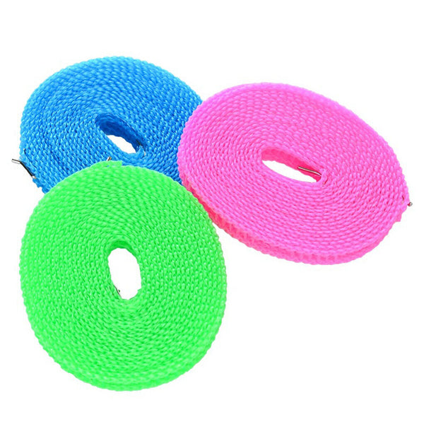 2pcs 12 Clips Camping Rope Peg Washing Clothes Line Travel clothesline Portable
