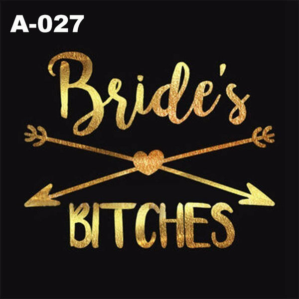 1x New Hens Party Temporary Tattoo Sticker Bride Team Tribe Metallic Tattoos DIY