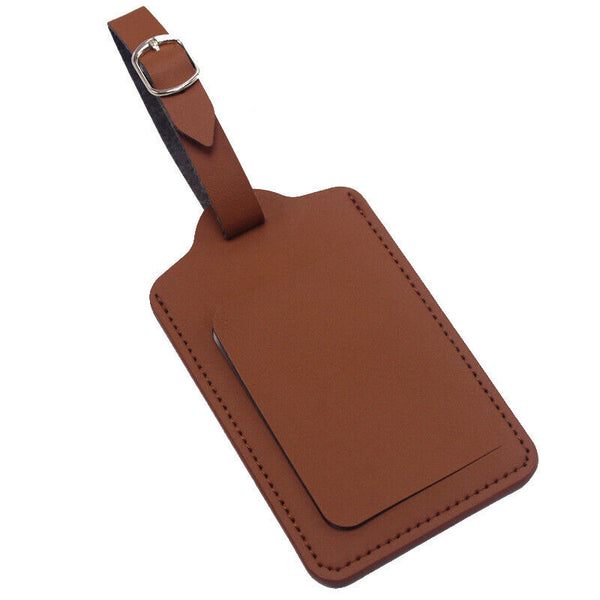Leather Luggage Tags Suitcase ID Card Name Label Baggage Holiday Travel Address