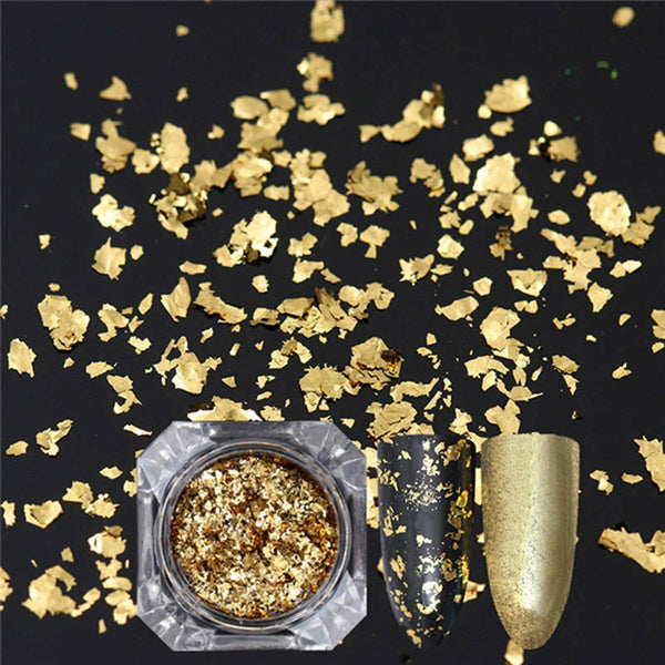 6 Colours Nail Art Sequins Mirror Glitter Powder Foil Flakes Paillette Decor AU