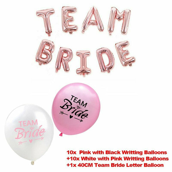 Team Bride Foil Latex Retro Balloons Hens Night Bachelorette Party Wedding Set - Lets Party