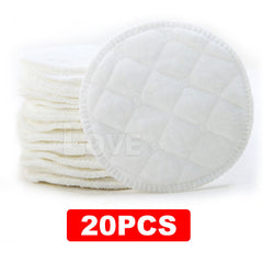 20X Bamboo Cotton Reusable Breast Pad Nursing Organic Plain Washable Pads White