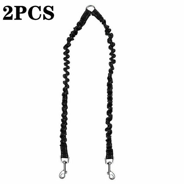 Double Dog Coupler Twin Dual Lead 2 Way Two Pet Dogs Walking Safety Leash Nylon