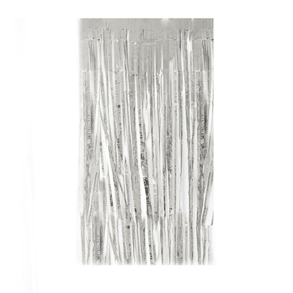 Metallic Tinsel Curtain Foil 1m Backdrop Pom Poms Streamers Hens Party Decor New
