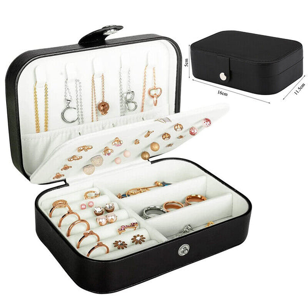 Travel Jewellery Box Organizer Leather Ornaments Jewelry Case Storage Portable