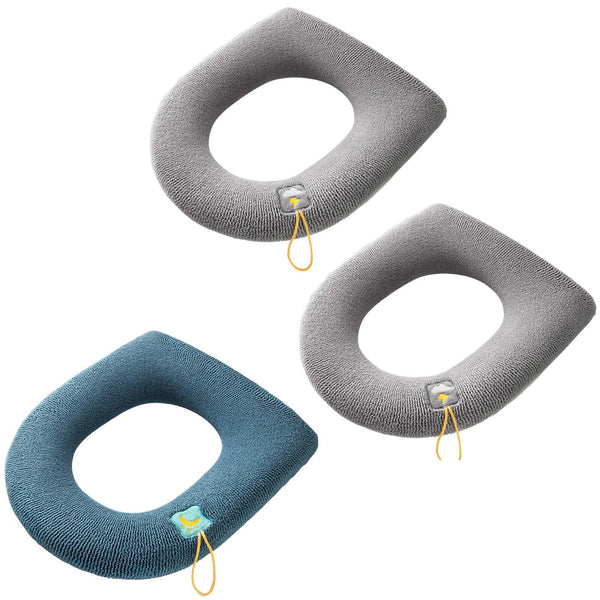 3PCS Winter Warm Soft Washable Toilet Seat Closestool Cover Cushion Warm Mat Pad
