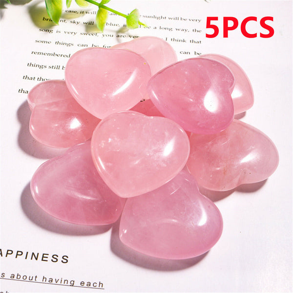 Heart Shape Crystal Gemstones Pendant Natural Quartz Chakra Healing Stone