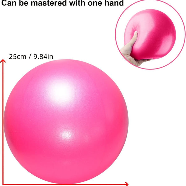 25cm Pink Gym Yoga Ball Home Fitness Exercise Balance Pilates Pregnancy Birthing - Lets Party