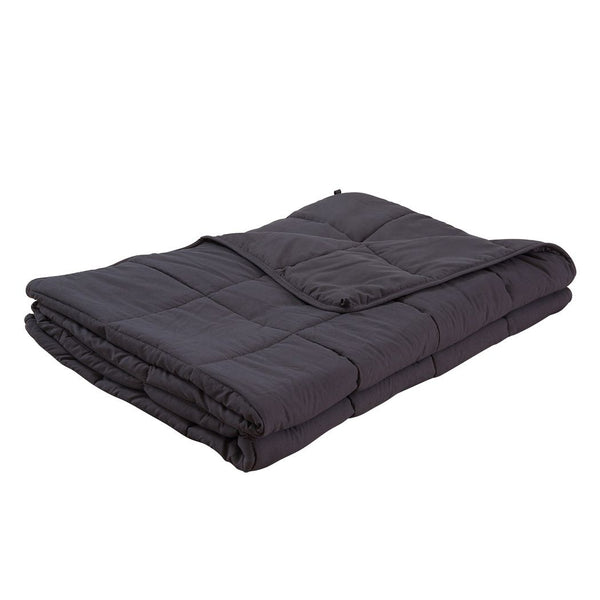 DreamZ 7KG Weighted Blanket Promote Deep Sleep Anti Anxiety Single Dark Grey - Lets Party