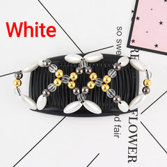 Magic Hair Comb – Beaded Stretchy Double Hair Clip for Buns & Updos