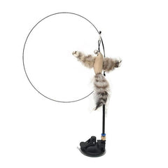 Cat Teaser Wand – Interactive Bird Feather Wand Toy with Suction
