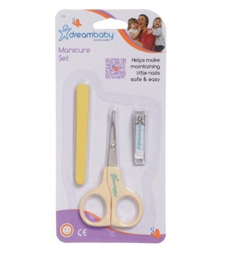 Set of 3 Baby Grooming Manicure Set - Scissor Nail Clipper Emery Board Dreambaby - Lets Party