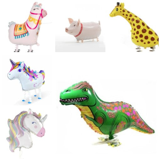 AU Animal Shape Foil Balloons Party Decoration Unicorn Llama Pig Pug Walking - Lets Party