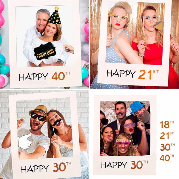 18th 30th 40th Photo Booth Props Picture Frame Wedding Birthday Party Decoration - Lets Party