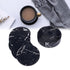 Coasters For Drinks 6 Piece with Holder Marble Texture Round Cup Mat Pad Set - Lets Party