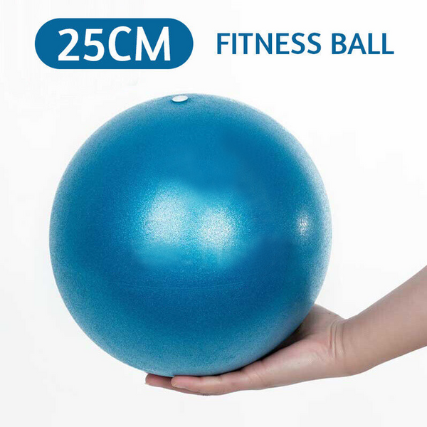 25cm Blue Gym Yoga Ball Home Fitness Exercise Balance Pilates Pregnancy Birthing - Lets Party