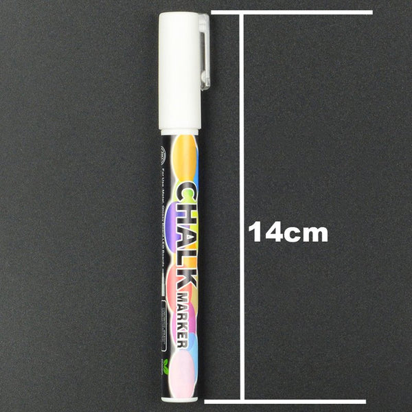 2X3mm Liquid Chalk Marker Pens Dual Nib White LED Writing Board Glass Pen Window - Lets Party