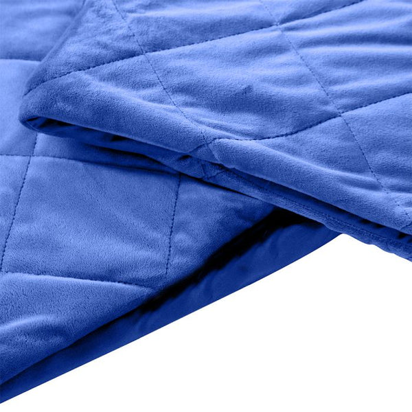 DreamZ 9KG Adults Size Anti Anxiety Weighted Blanket Gravity Blankets Royal Blue - Lets Party